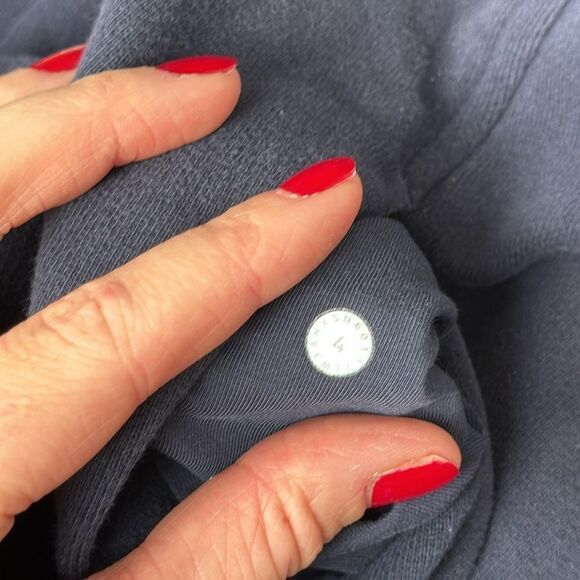 lululemon Wind Down Pullover Cotton Hoodie Navy Sz4 - Picture 14 of 14